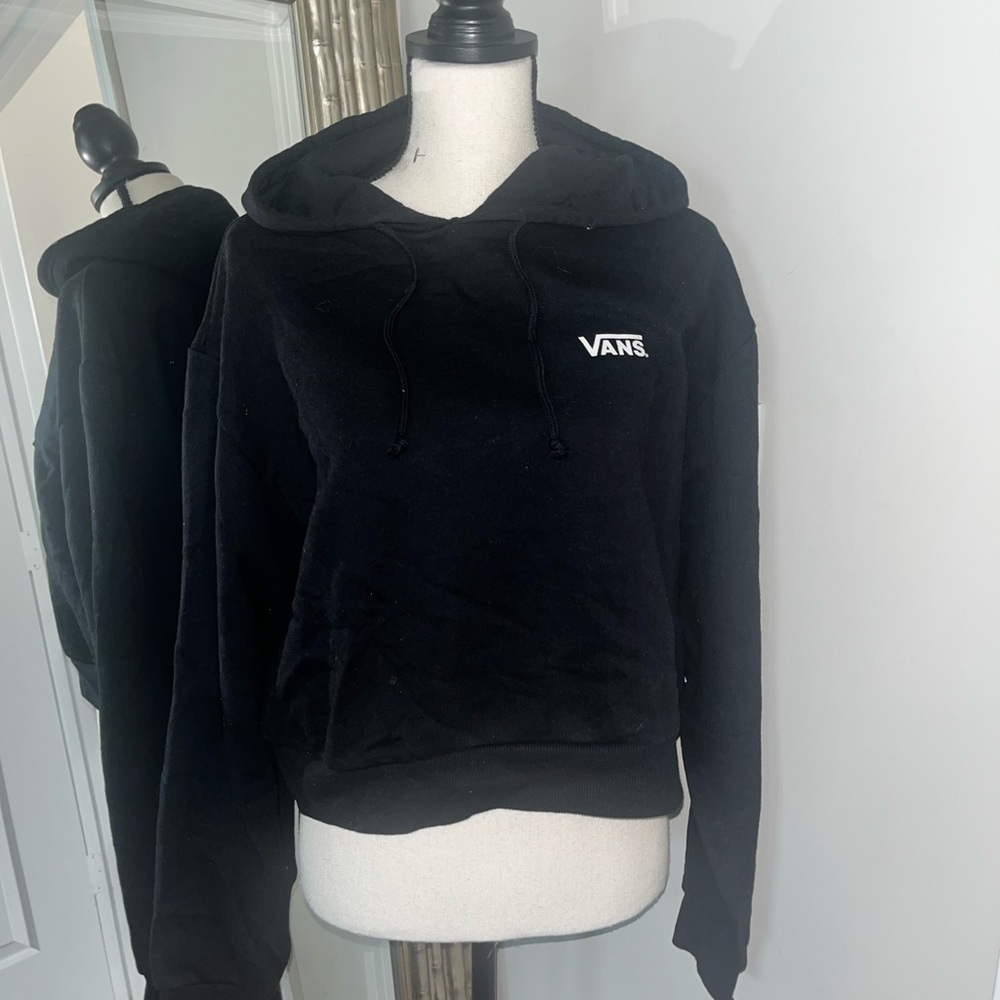 Vans Women's Crop Black Hoodie Sweater